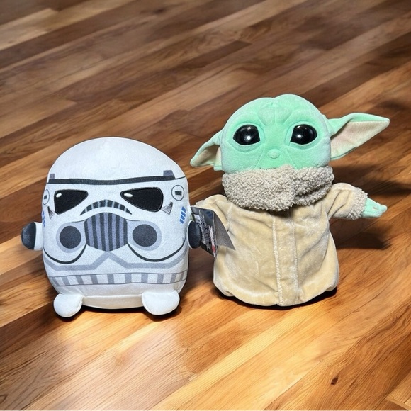 🧸 2/$18 | Star Wars Plush Set – Mattel Grogu (Baby Yoda) & Stormtrooper Toys - Picture 1 of 16